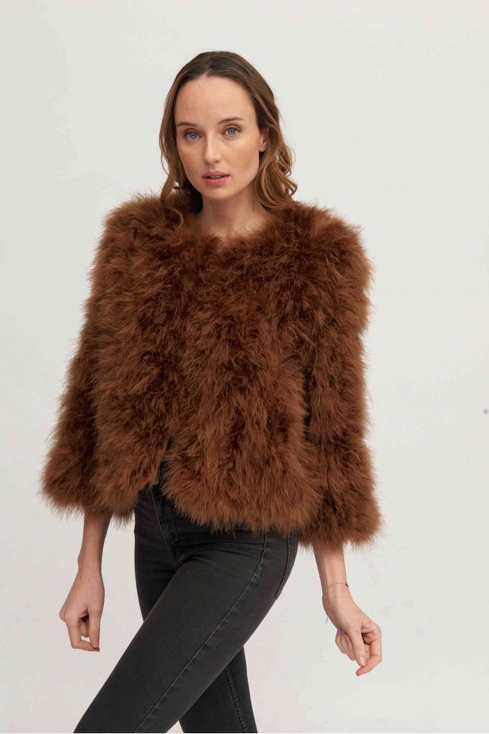CHAQUETA PLUMAS DE AVESTRUZ PC-YLM5749-28