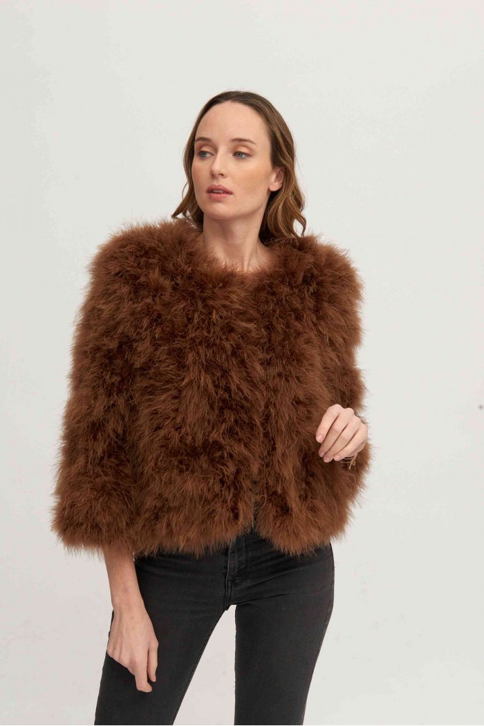 CHAQUETA PLUMAS DE AVESTRUZ PC-YLM5749-28