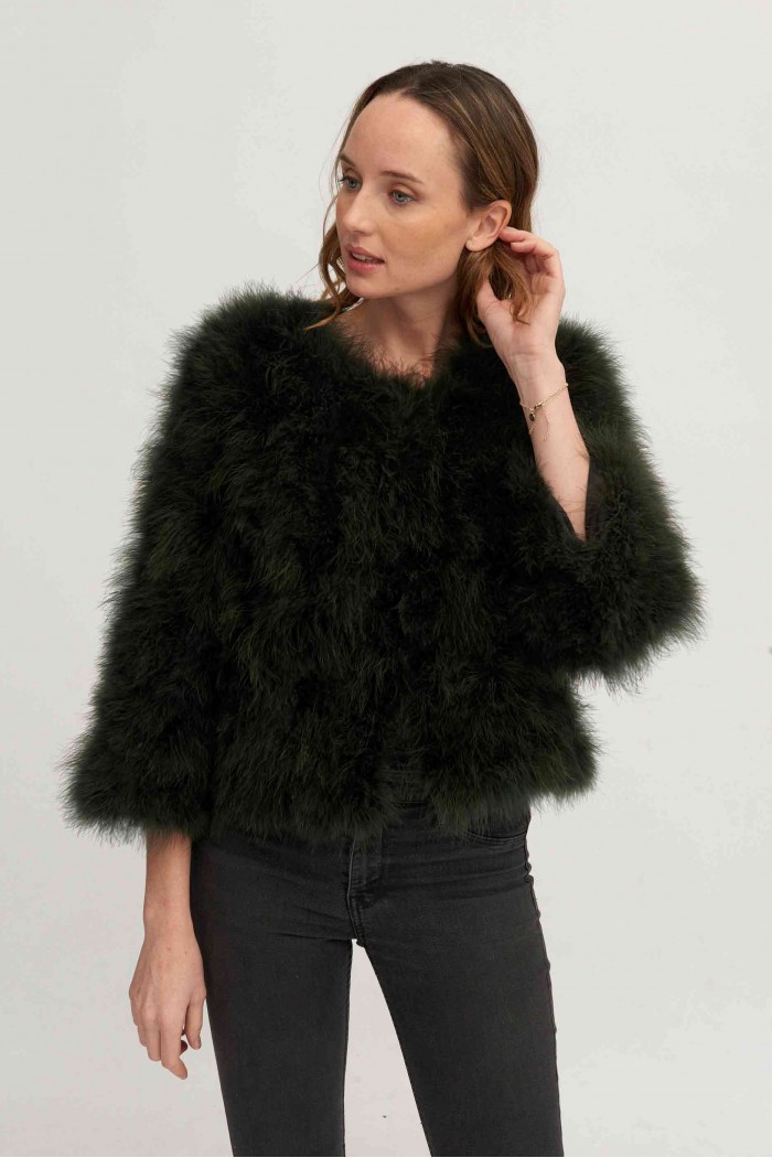 CHAQUETA PLUMAS DE AVESTRUZ PC-YLM5749-01