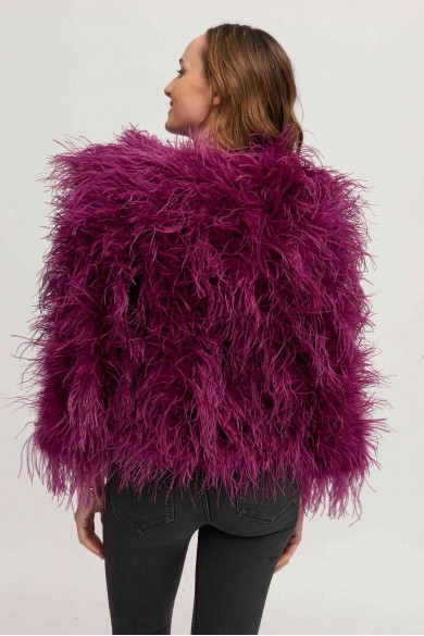 CHAQUETA PLUMAS LARGA DE AVESTRUZ PC-YLM1020-42