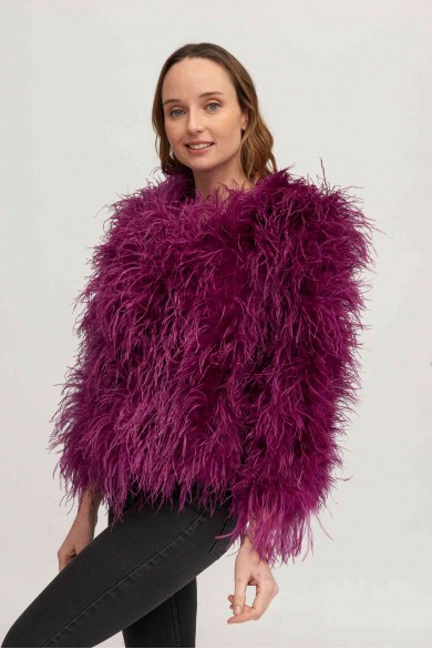 CHAQUETA PLUMAS LARGA DE AVESTRUZ PC-YLM1020-42