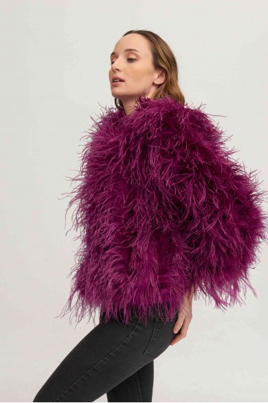 CHAQUETA PLUMAS LARGA DE AVESTRUZ PC-YLM1020-42