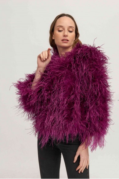 CHAQUETA PLUMAS LARGA DE AVESTRUZ PC-YLM1020-42