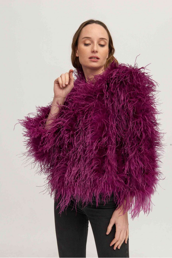 CHAQUETA PLUMAS LARGA DE AVESTRUZ PC-YLM1020-42