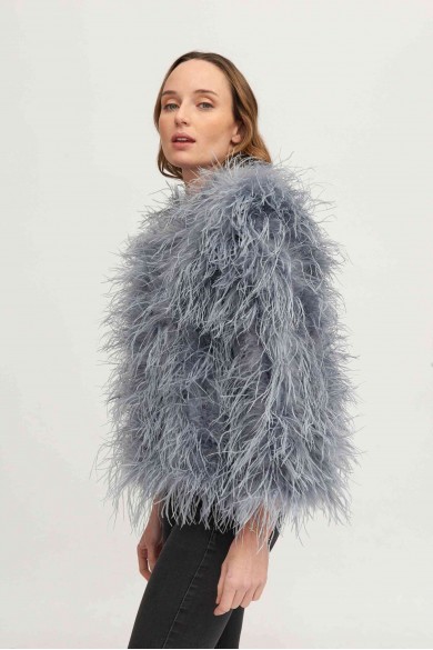CHAQUETA PLUMAS LARGA DE AVESTRUZ PC-YLM1020-20