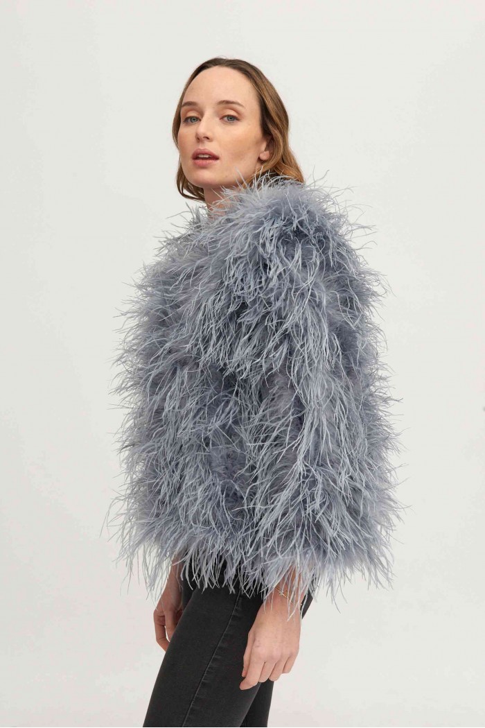 CHAQUETA PLUMAS LARGA DE AVESTRUZ PC-YLM1020-20