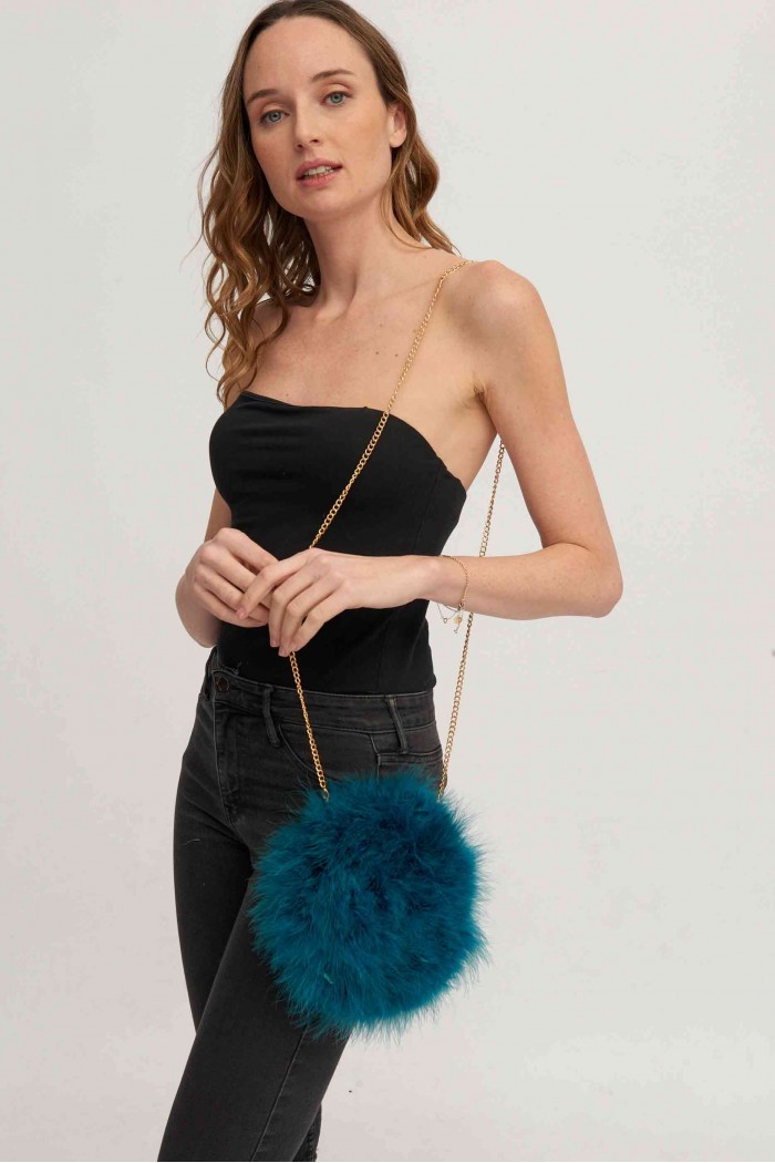 Bolso de pluma de avestruz PC-YLM5626-02