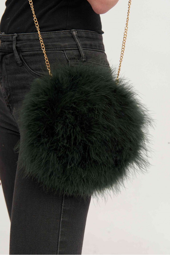 Bolso de pluma de avestruz Verde PC-YLM5626-56