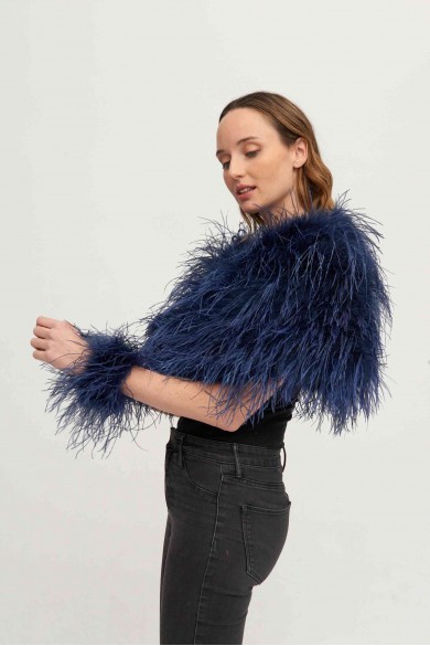 Estola de Avestruz PC-YLM5625-11 AZUL MARINO