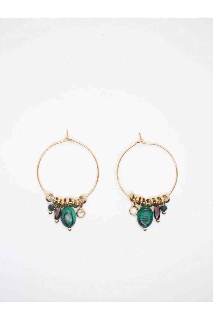 PENDIENTES ACERO PIEDRAS