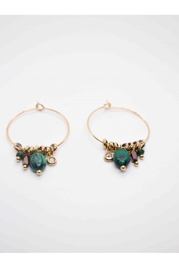 PENDIENTES ACERO PIEDRAS