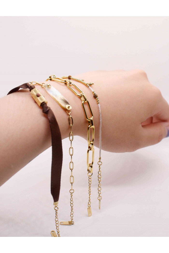 PULSERA ACERO PIEDRAS