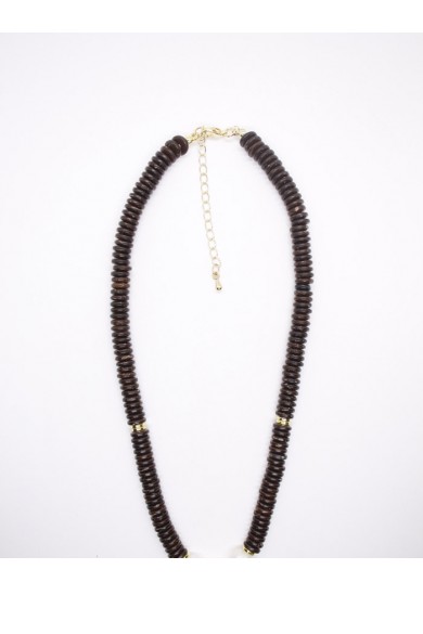 COLLAR MADERAS CON PERLAS DE RIO
