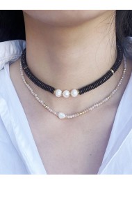 COLLAR MADERAS CON PERLAS DE RIO