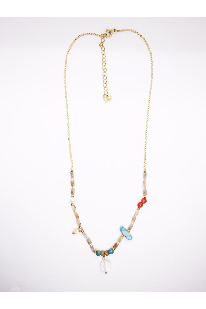COLLAR CADENA CON PIEDRAS NATURALES