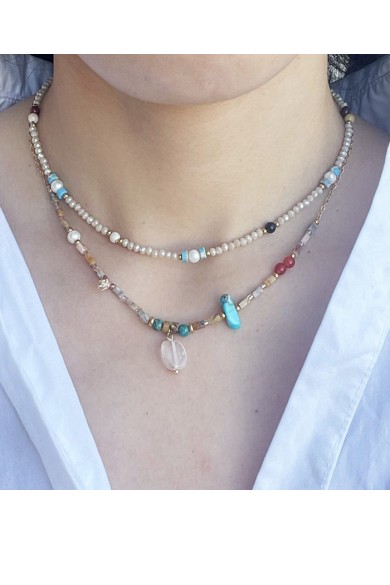 COLLAR CADENA CON PIEDRAS NATURALES