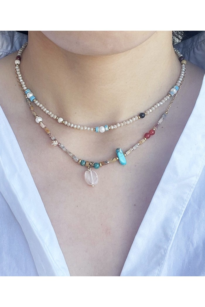COLLAR CADENA CON PIEDRAS NATURALES