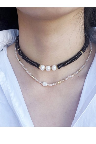 COLLAR PIEDRAS NATURALES CON PERLAS DE RIO