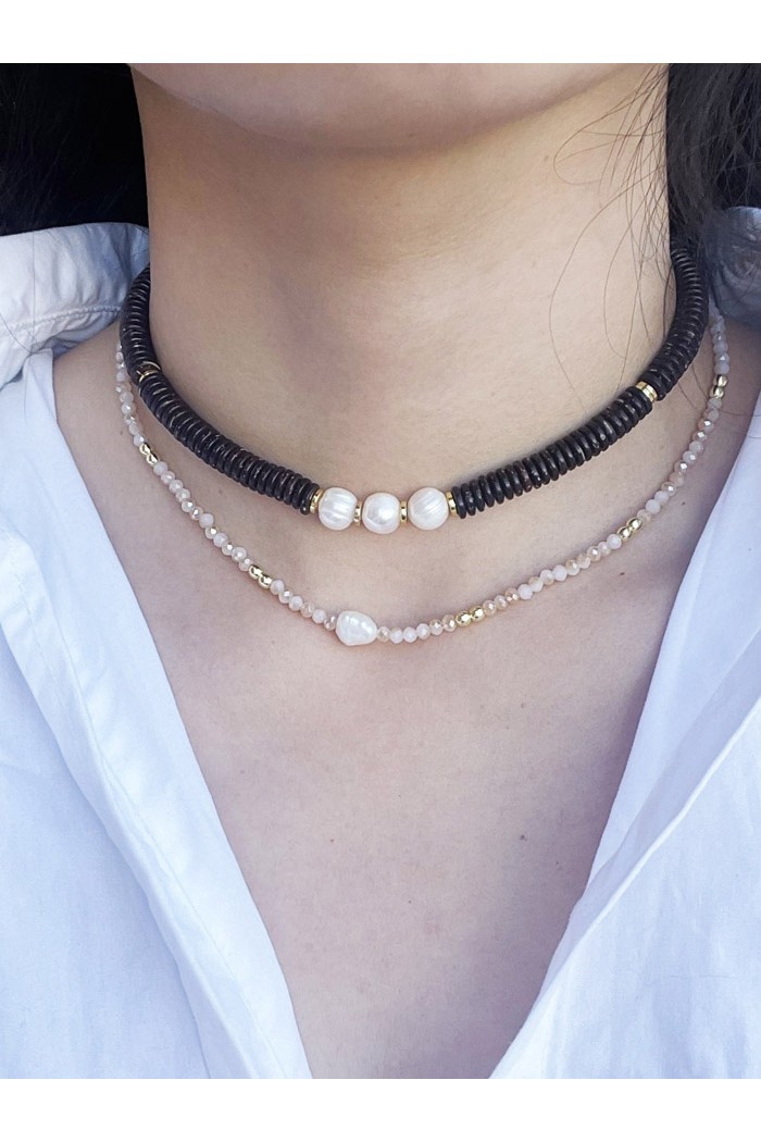 COLLAR PIEDRAS NATURALES CON PERLAS DE RIO
