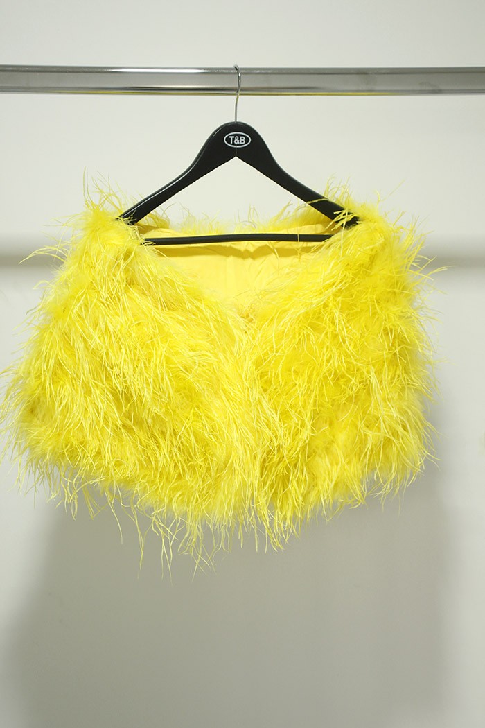 Estola plumas larga Avestruz PC-YLM5625-72 amarillo