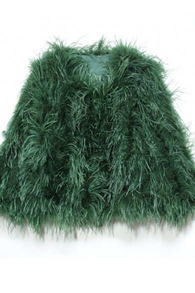 CHAQUETA PLUMAS LARGA DE AVESTRUZ PC-YLM1020-01