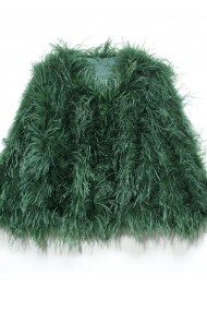 CHAQUETA PLUMAS LARGA DE AVESTRUZ PC-YLM1020-01