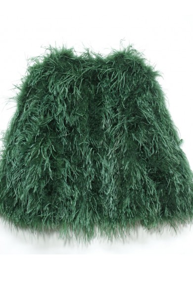 CHAQUETA PLUMAS LARGA DE AVESTRUZ PC-YLM1020-01