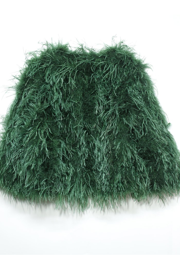 CHAQUETA PLUMAS LARGA DE AVESTRUZ PC-YLM1020-01