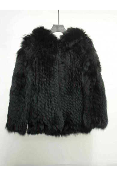CHAQUETA PELO DE ZORRO CON CAPUCHA