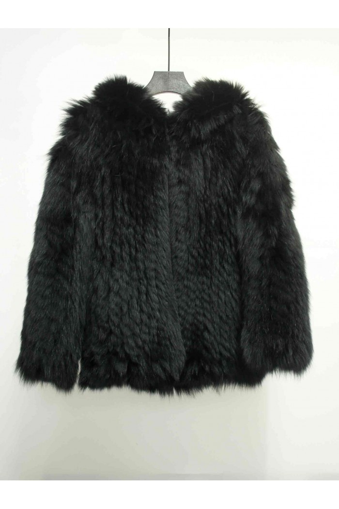 CHAQUETA PELO DE ZORRO CON CAPUCHA
