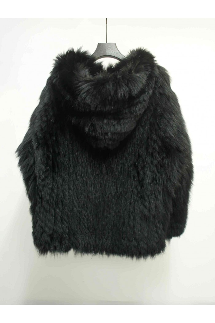 CHAQUETA PELO DE ZORRO CON CAPUCHA