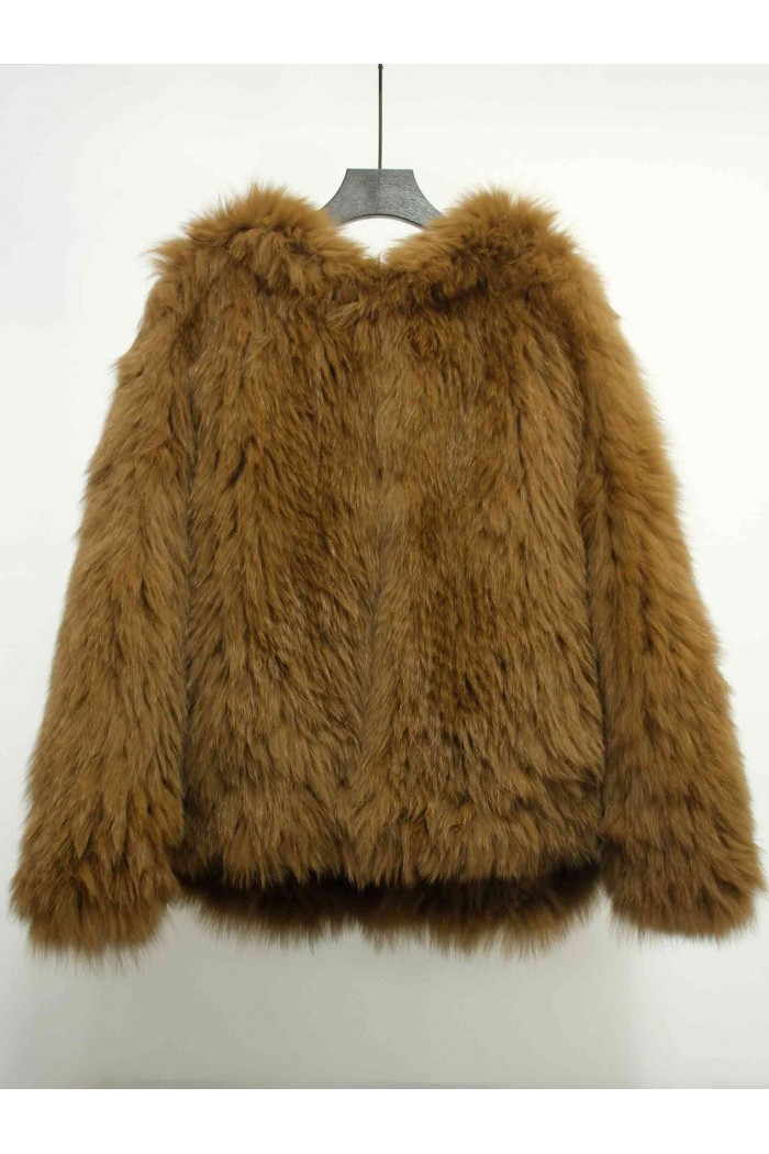 CHAQUETA PELO DE ZORRO CON CAPUCHA