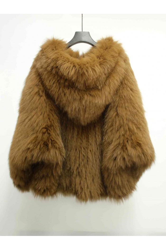 CHAQUETA PELO DE ZORRO CON CAPUCHA