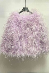 CHAQUETA PLUMAS LARGA DE AVESTRUZ PC-YLM1020-18