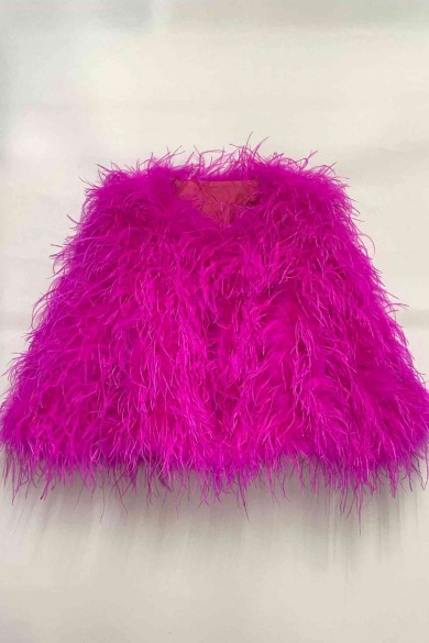 CHAQUETA PLUMAS LARGA DE AVESTRUZ PC-YLM1020-35
