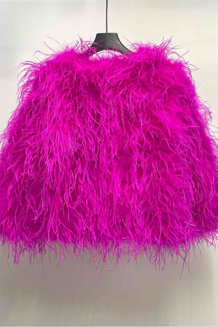 CHAQUETA PLUMAS LARGA DE AVESTRUZ PC-YLM1020-35