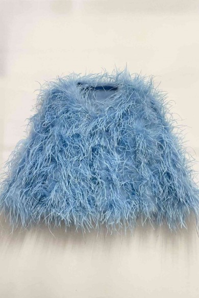 CHAQUETA PLUMAS LARGA DE AVESTRUZ PC-YLM1020-60