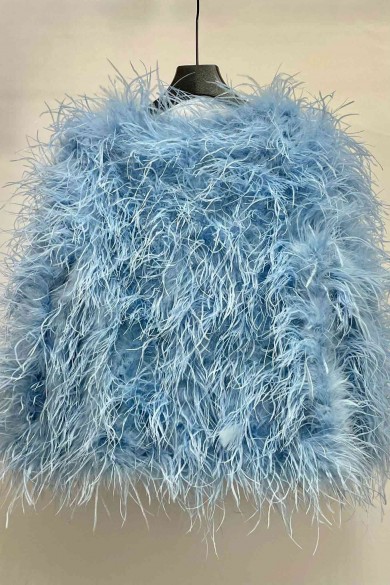 CHAQUETA PLUMAS LARGA DE AVESTRUZ PC-YLM1020-60