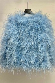 CHAQUETA PLUMAS LARGA DE AVESTRUZ PC-YLM1020-60