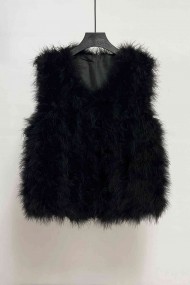 CHALECO PLUMAS DE AVESTRUZ PC-YLM2024-15