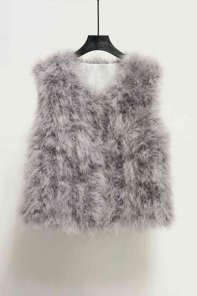 CHALECO PLUMAS DE AVESTRUZ PC-YLM2024-12