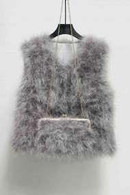 CHALECO PLUMAS DE AVESTRUZ PC-YLM2024-12