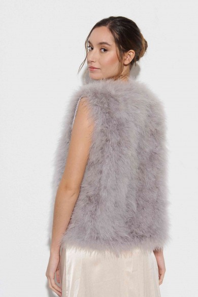 CHALECO PLUMAS DE AVESTRUZ PC-YLM2024-12