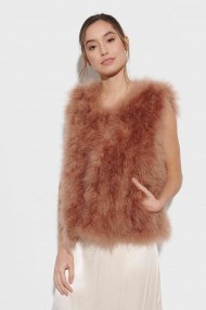CHALECO PLUMAS DE AVESTRUZ PC-YLM2024-09