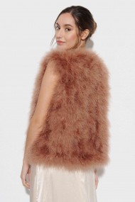 CHALECO PLUMAS DE AVESTRUZ PC-YLM2024-09