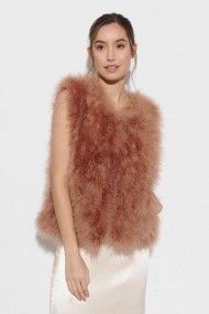 CHALECO PLUMAS DE AVESTRUZ PC-YLM2024-09