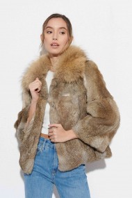CHAQUETA CONEJO CON CUELLO DE MARMOTA PC-LLL5836