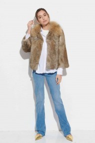 CHAQUETA CONEJO CON CUELLO DE MARMOTA PC-LLL5836