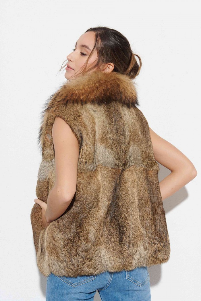 CHALECO CONEJO CON CUELLO DE MARMOTA PC-LLL5850