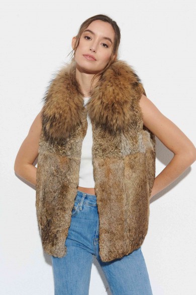 CHALECO CONEJO CON CUELLO DE MARMOTA PC-LLL5850